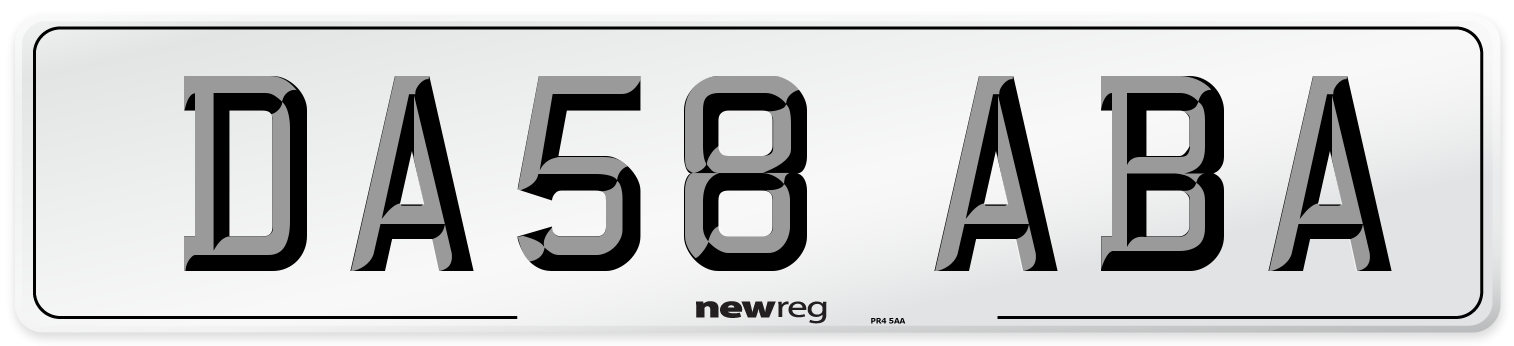 DA58 ABA Number Plate from New Reg